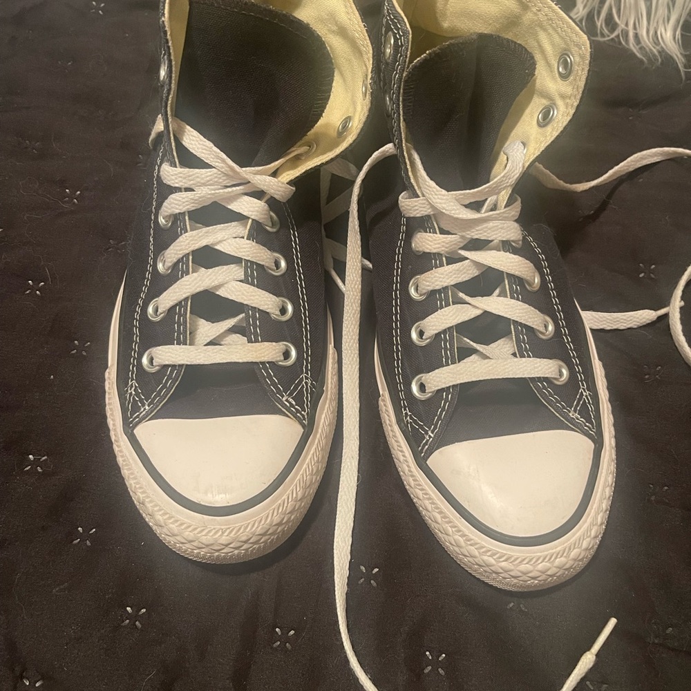 Women’s Converse Black and White High-Tops - Picture 2 of 4